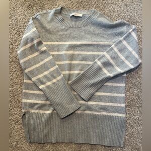 Loft grey and cream stripe sweater